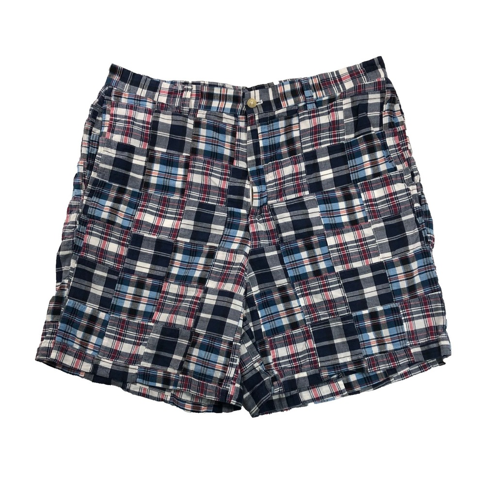 Vineyard‎ Vines Shorts Men's Size 38 Red White Blue Patchwork Madras 8" Inseam